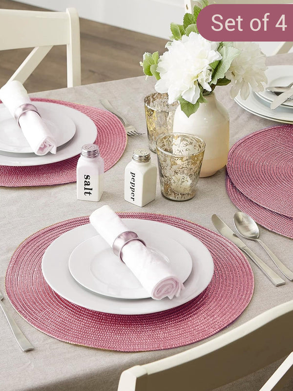 4-Pcs Maroon Round Table Placemats