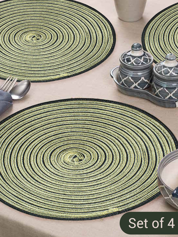 4-Pcs Green & Black Striped Dining Table Placemats