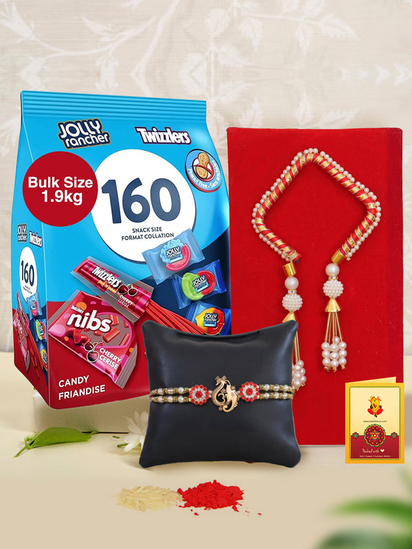 Traditional Bhaiya And Bhabhi Rakhi With Twizzlers & Jolly Rancher Misfit Gummies