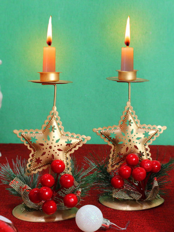 Christmas Star Top Berry Tealight Katori (Pack of 2)