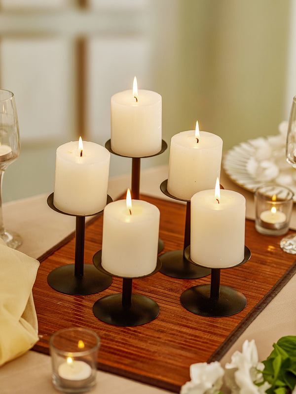 Black Set of 5 Candle Holder