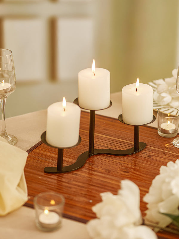 Black Textured Candle Holder