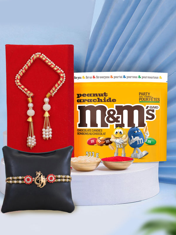 Designer Bhaiya Bhabhi Rakhi With M&M'S, Peanut Milk Chocolate Candies