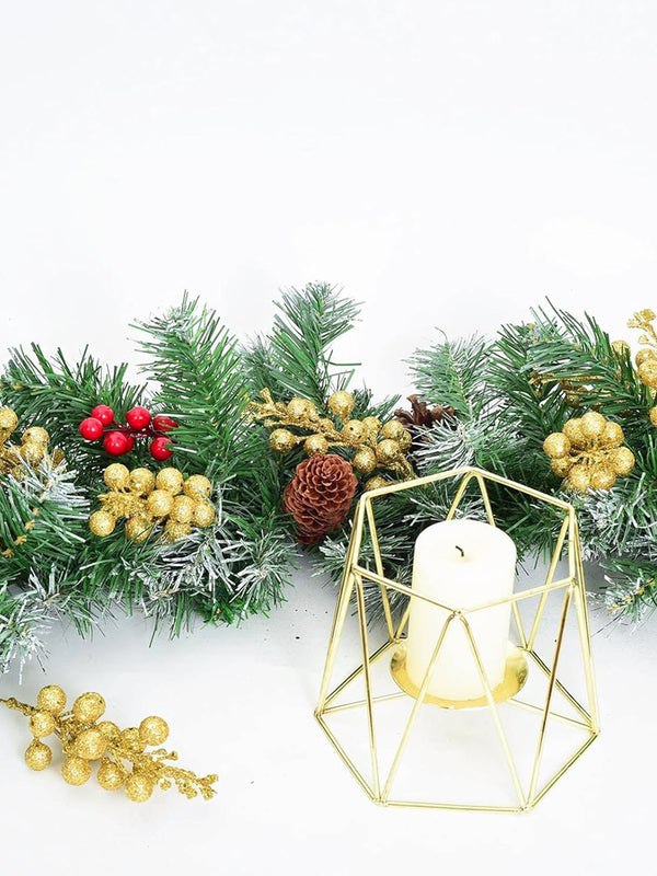 12-Pcs Gold Christmas Artificial Berries Stem