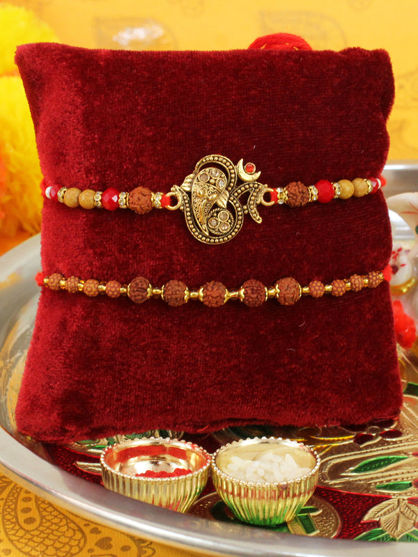 Rakhi for Brother Set of 2 Rakhi Set with Raksha bandhan Rakhi Card and Roli Chawal Packet