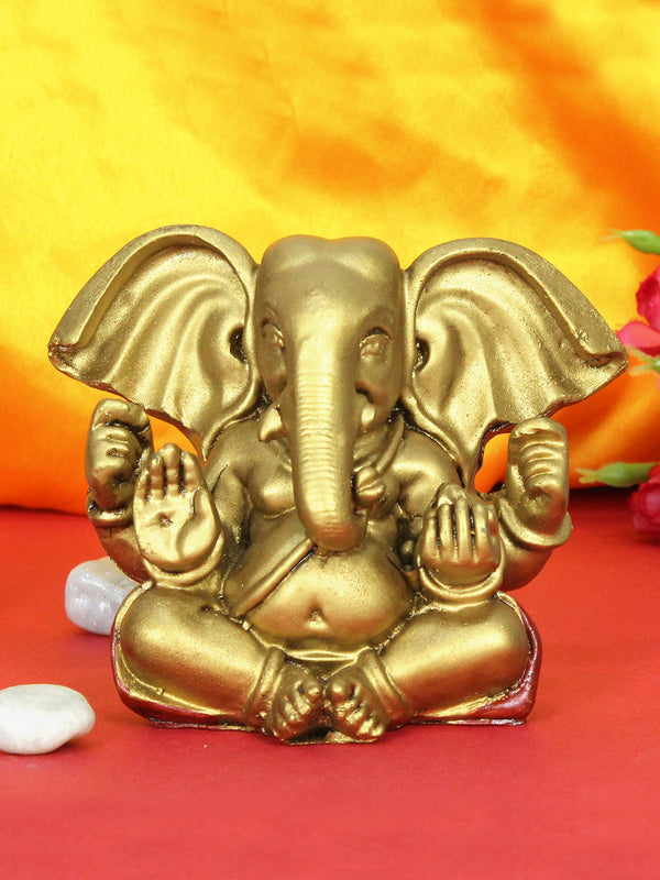 Gold Toned Textured Ganesha Idol Showpiece