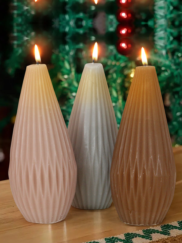 Set of 3 Decorative 3D Shaped Diwali Vanilla Milk Scented Candles