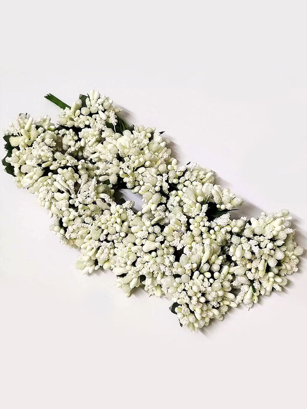 White & Green 12-Pieces Pollen Flowers Bunch