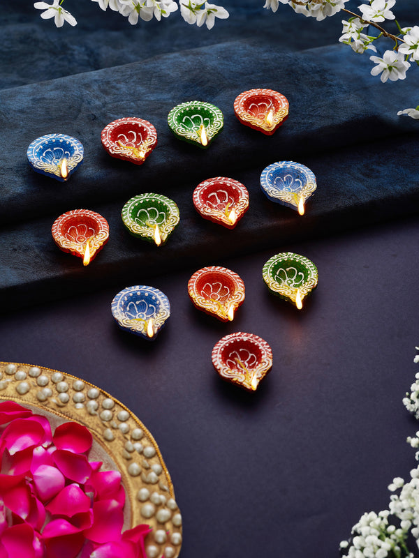 Set of 12 - Diwali Diyas Lighting Up the Festive Spirit