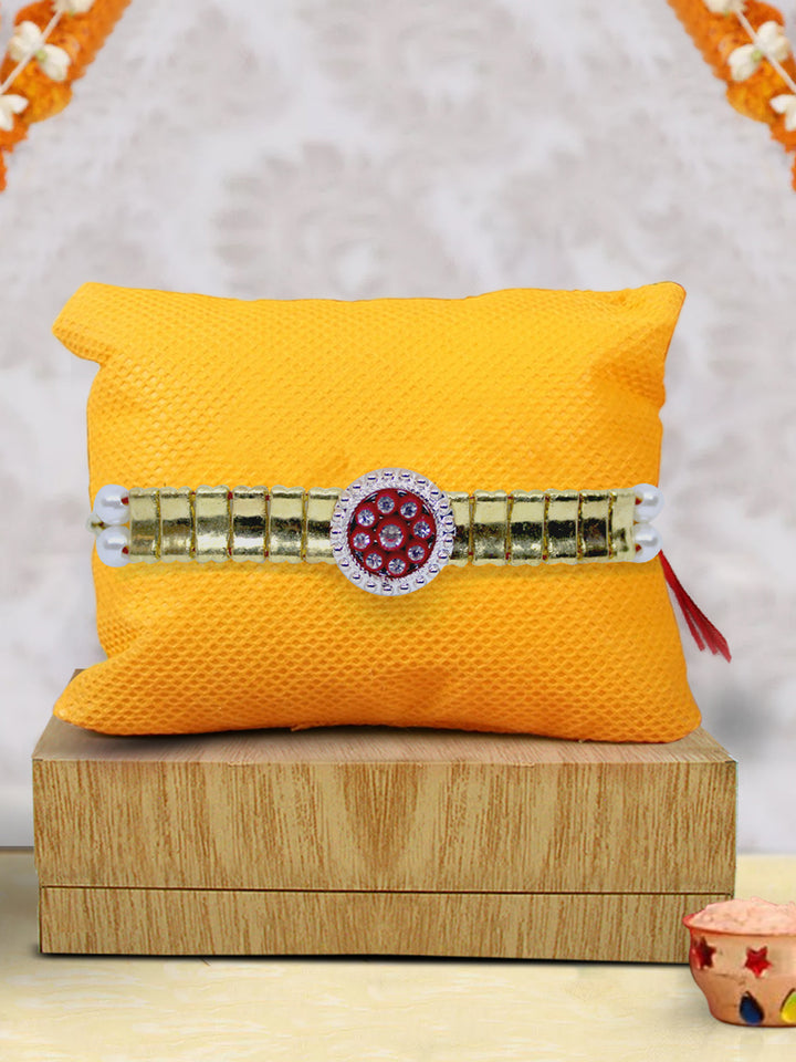 Handmade Stone Rakhi Comes with Rakhi Card and Roli Chawal