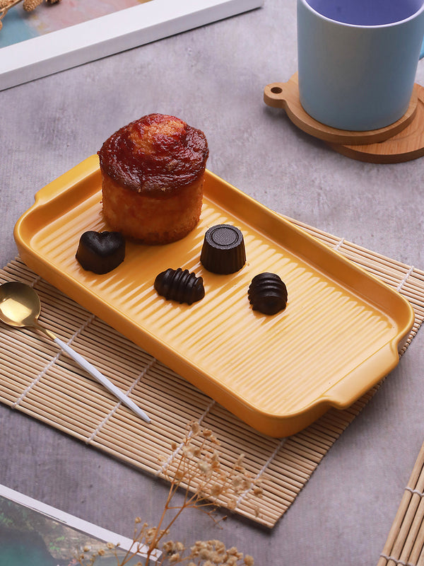 Yellow Textured Serving Trays