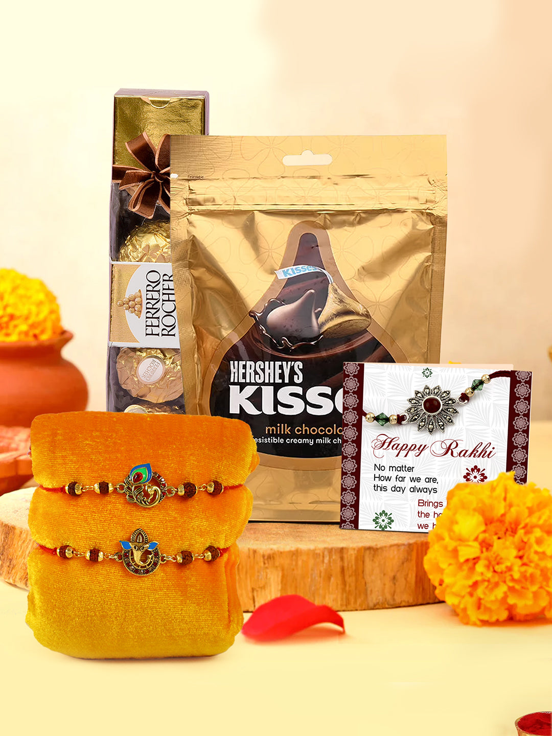 SFU E Com 10 Pieces Beautiful Chocolate Gift Hamper | Rakhi Chocolate for  Brother | Designer Elephant Rakhi with Chocolates | Roli, Chawal, Chandan,  Misri | 81 -