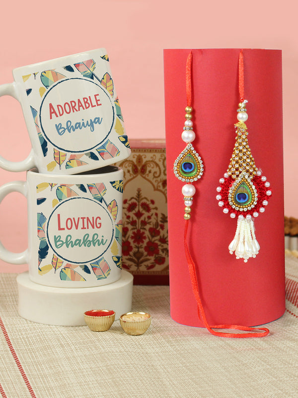 Bhaiya-Bhabhi Rakhi with Adorable Bhaiya Loving Bhabhi Printed Coffee Mug