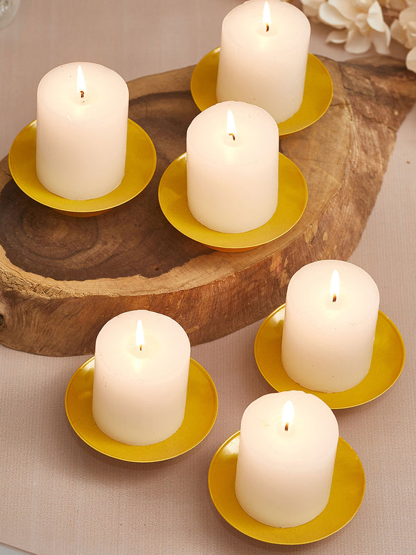 Set of 12 Beige Candle Holder