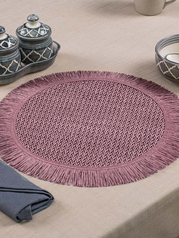 Set of 6 Pink  Natural Heat Resistant Dining Cotton Tablemats/Placemats