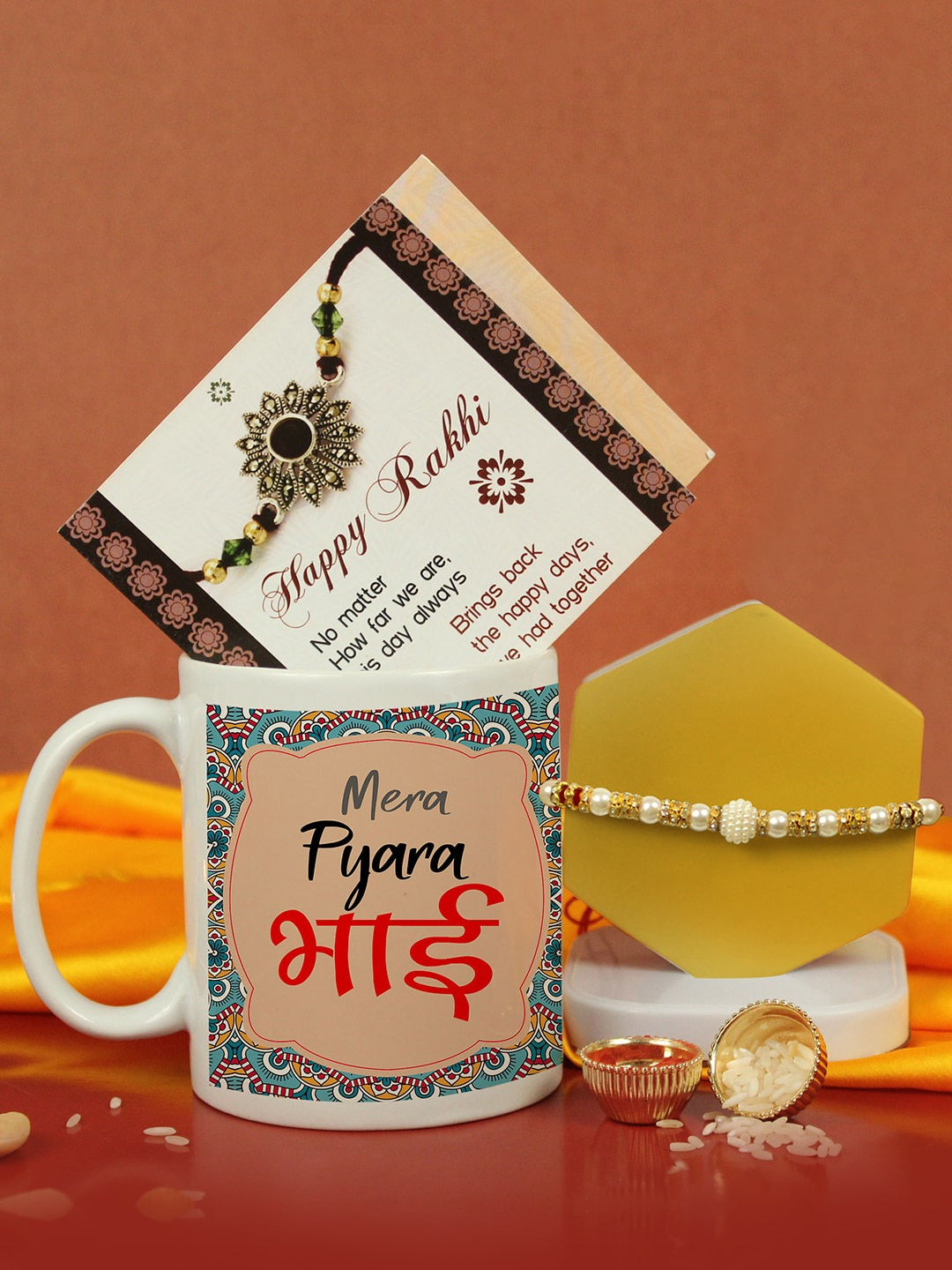 Buy Rakhi gift for brother with chocolate/Pack of 2 rakhi for brother with  gift/Rakhi for brother with gift set-Kundan Rakhi+Beads Rakhi+Elephant  showpiece +Roli, Chawal+Rakhi Greeting card Online at Best Prices in India -