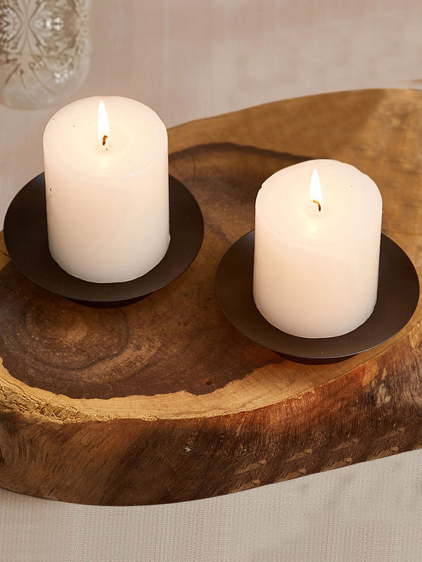 Set of 2 Black Candle Holder