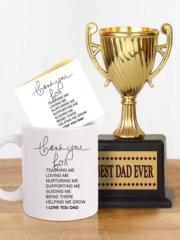 Fathers Day Gift Trophy and Greeting Card Combo Birthday Anniversary Retirement