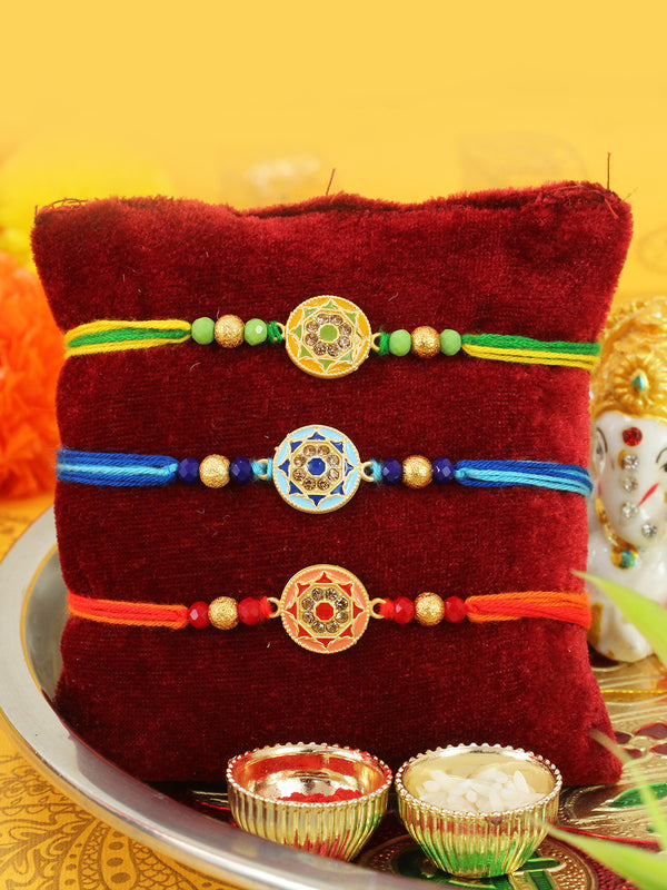 Rakhi for Brother Set of 3 Rakhi Set for Brother with Rakhi Card and Roli Chawal Packet