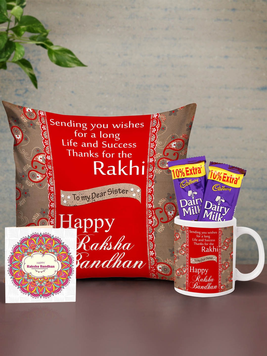 Buy Indigifts Rakhi Gift for Sister My Golden Thread of Life Quote Printed  Magenta Cushion Cover 12x12 inches with Filler - Raksha Bandhan Gifts for  Sister, Sister Rakhi Gift, Sister Birthday, Rakshabandhan