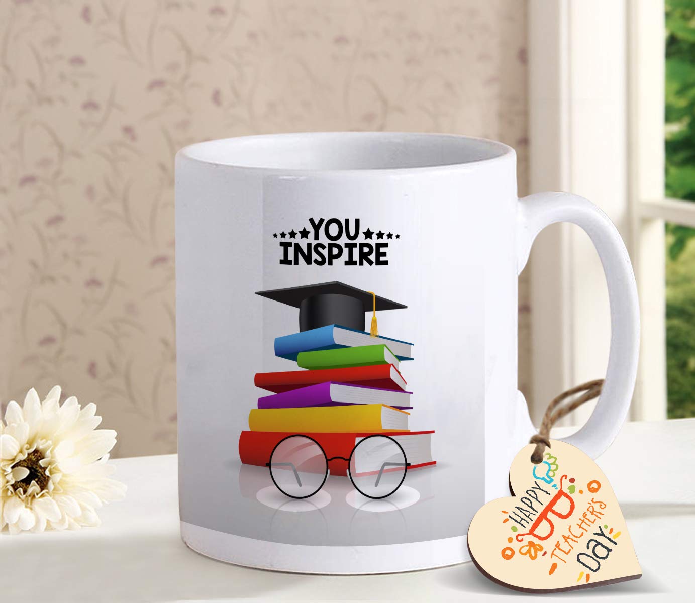ing Happy Teachers Day with Scholer Ship Teachers Day Gift Printed White  Coffee Mug | White