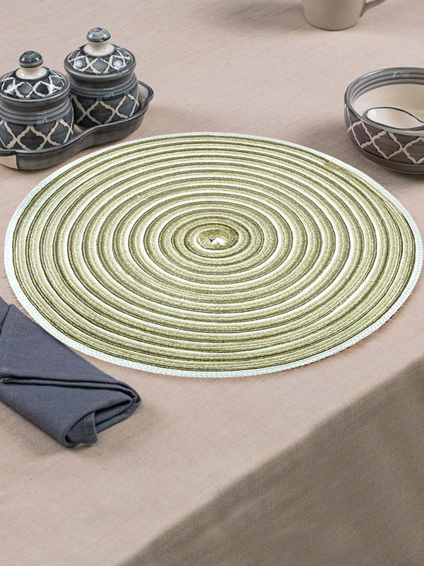 6 Pcs Green Textured Round Table Placemats