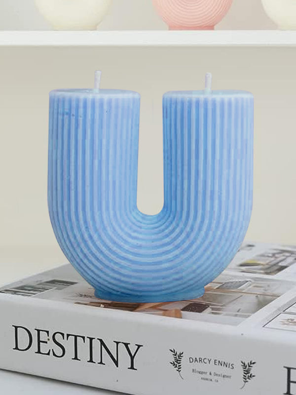 Blue U-Shaped Diwali Fruit Temptation Scented Candle