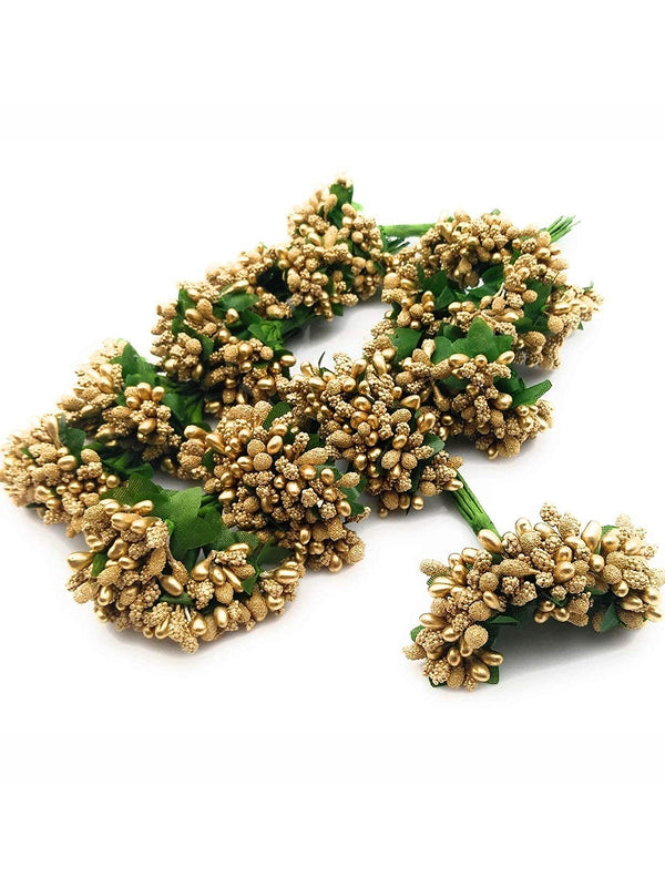 Brown & Green 12 Pieces Pollen Flowers Bunch