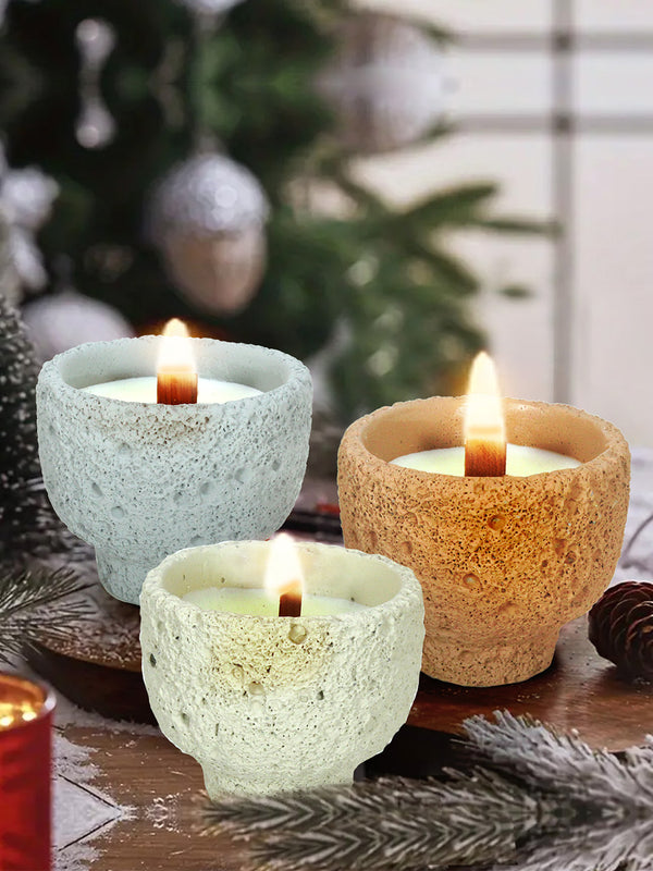 White & Grey 3 pieces Jar Candle