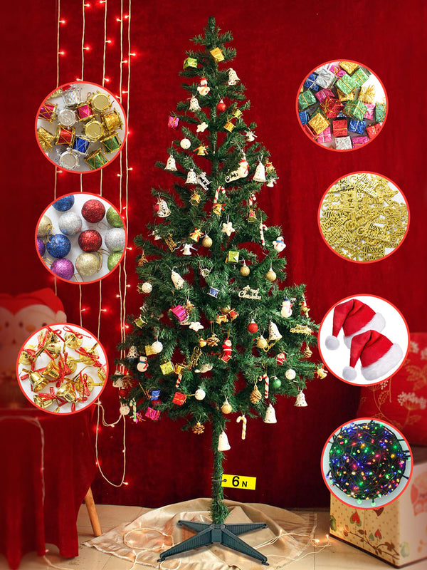 Christmas Tree 6 Feet with Led Light 101 Decoration