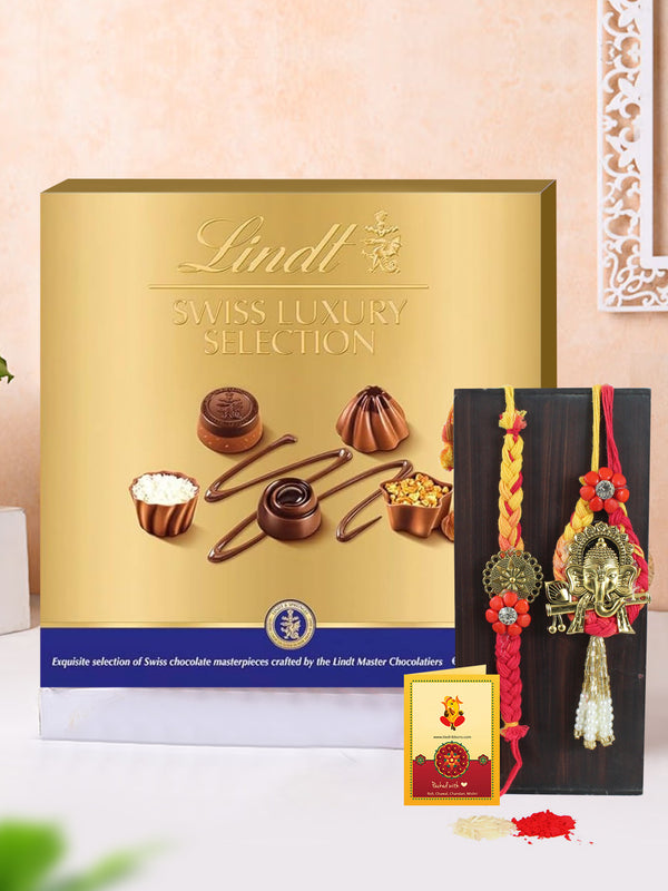 Pure Like Your Bond  Bhai Bhabhi Rakhi With Lindt Swiss Luxury Selection