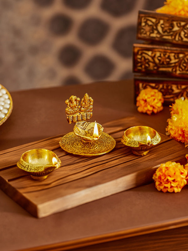 Set of 3 Diwali Diya for Pooja | Diyas for Pooja, Mandir, Temple, Navratri Puja, Janmashtami