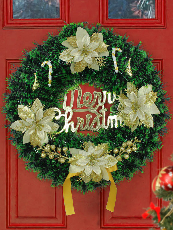 Green & Yellow Artificial Christmas Big Wreath