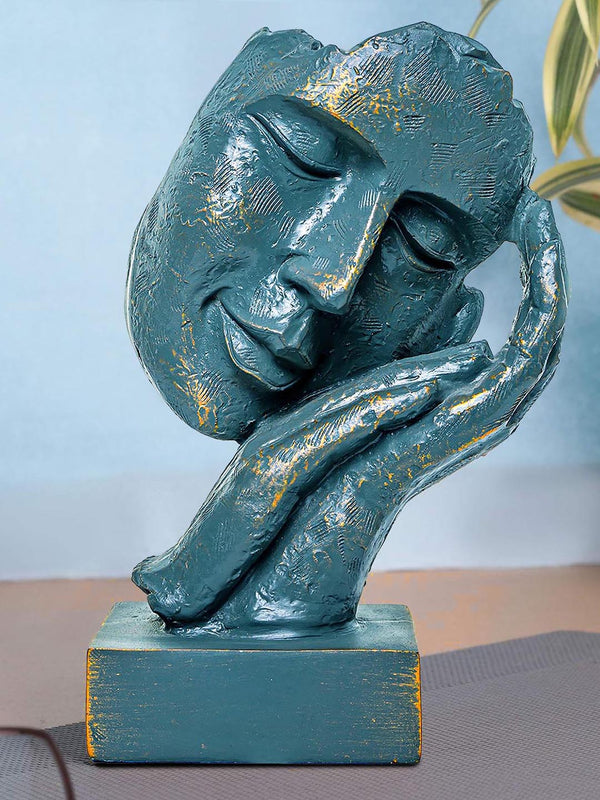 Bronze-Toned Resin Face Statue