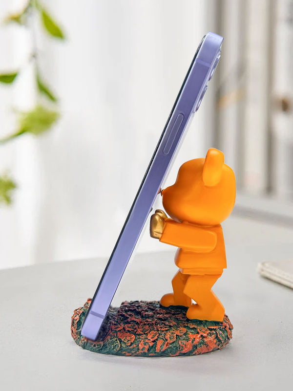 Orange Mobile Phone Stand Holder Showpiece