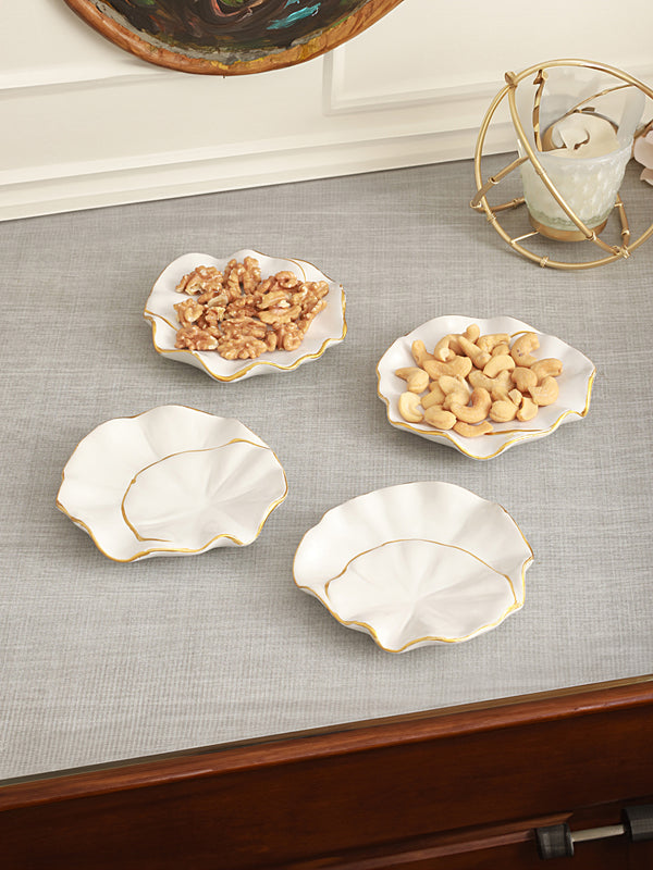 White 4 Pieces Serving Platters