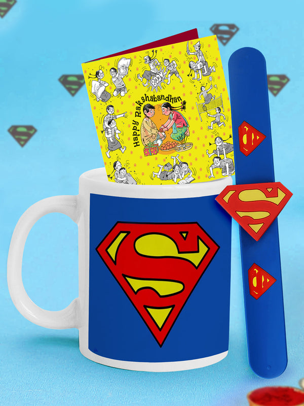 ATTRACTIVE BLUE BAND SUPERMAN CARTOON RAKHI FOR KIDS