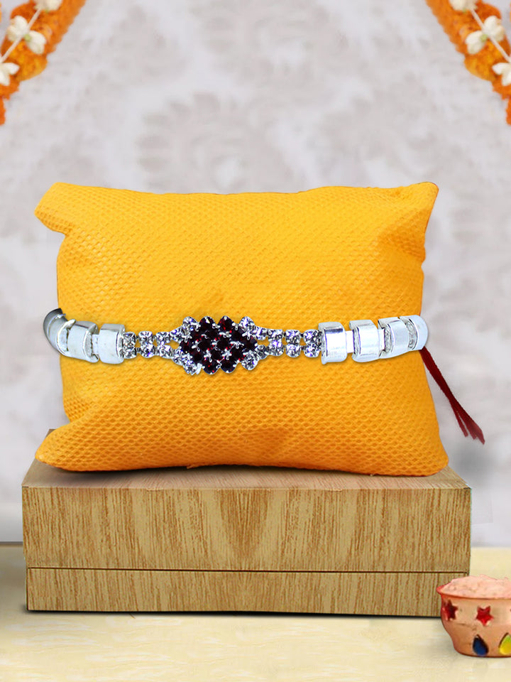 Diamond-Silver Premium Rakhi Comes with Rakhi Card & Roli Chawal