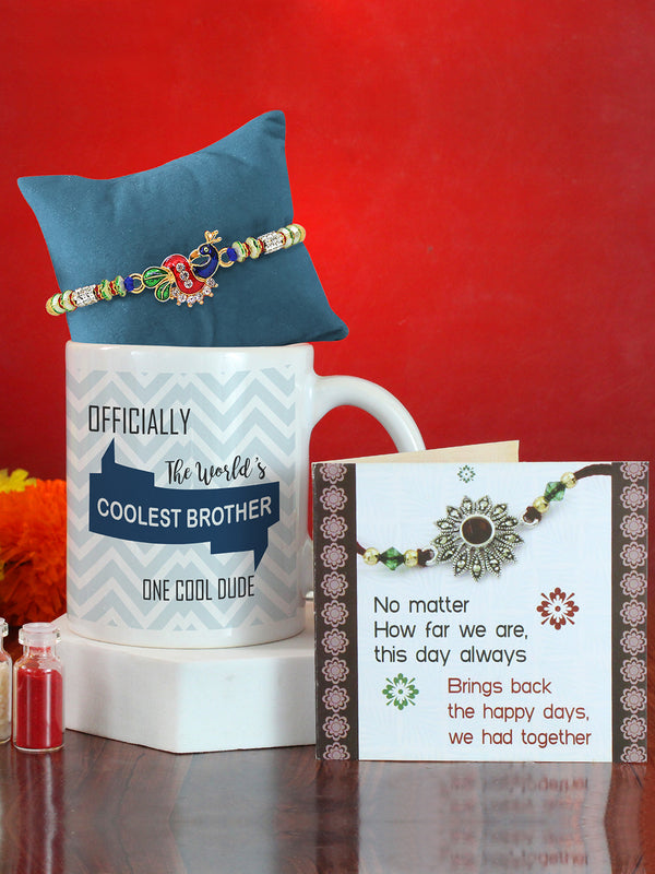 Designer Rakhi for Brother with ( Printed Coffee Mug )