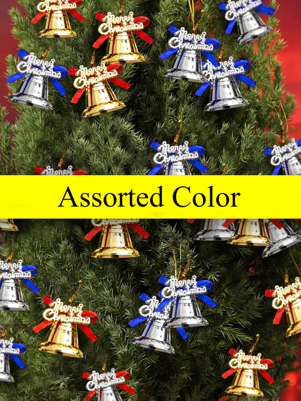 Set of 12 Gold-Toned & Silver Red Christmas Tree Decoration Ornaments Gift Pack Assorted color