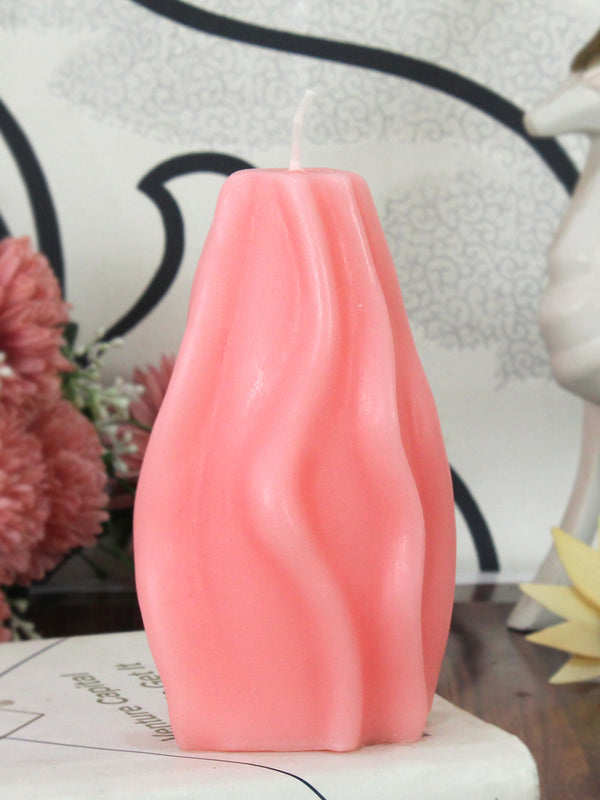 Diwali Pillar Lavender Scented Pink Candles