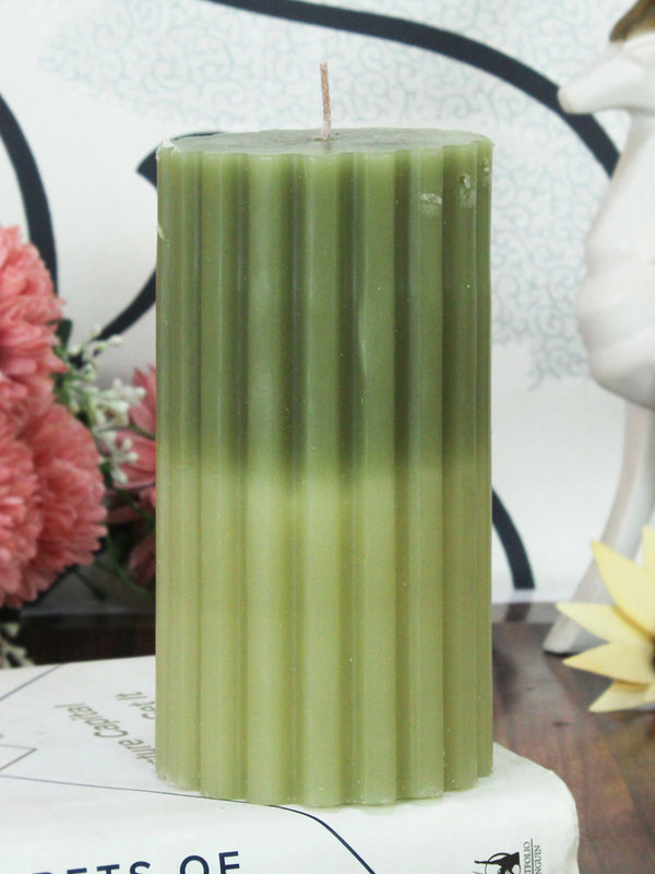 Stripe Design Pillar Diwali Sandalwood Scented Candles