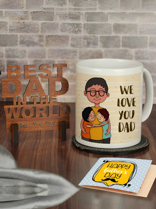 Brown & Blue 3 Pieces Fathers Day Printed Home Gift Sets