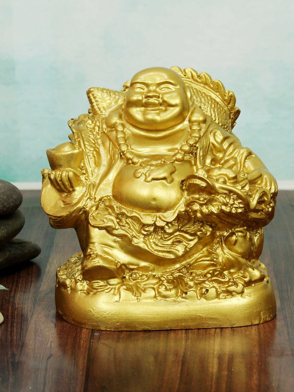 Gold-Toned Laughing Buddha Showpiece