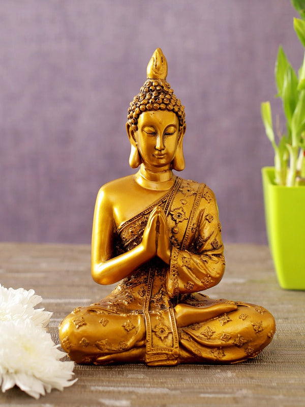 Gold-Toned Polyresin Buddha Showpiece