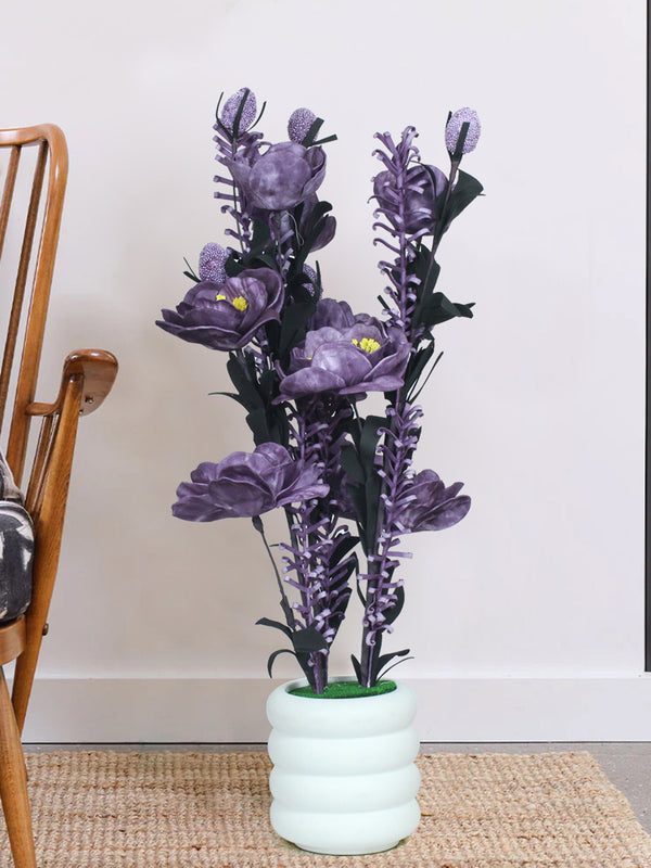 Violet 1 Pieces Artificial Plant With Pot