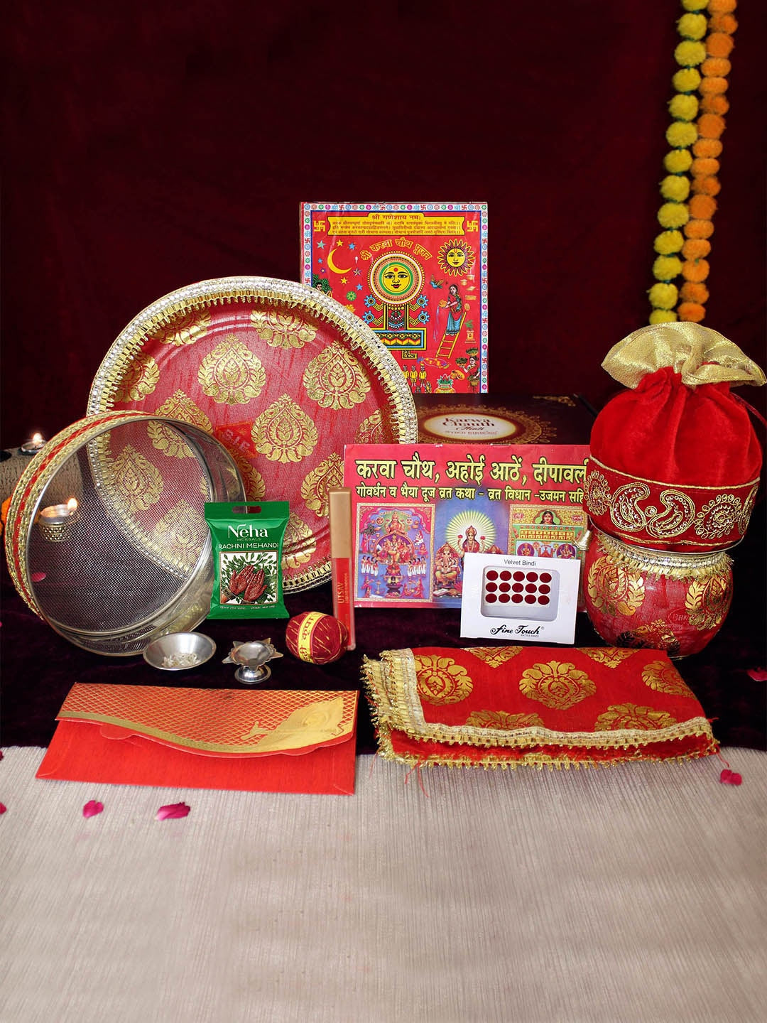 Traditional Karwa Chauth Pooja Thali Set | Love Craft Gifts - love craft  gift