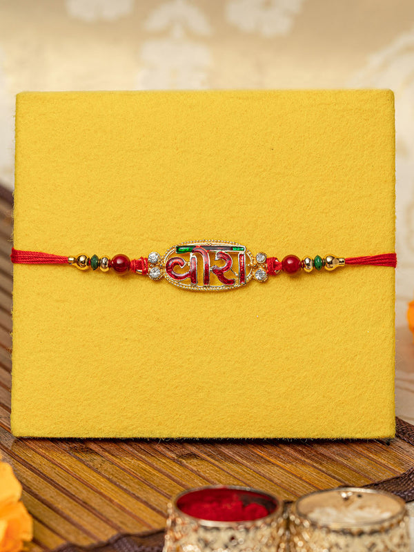 Rakshabandhan Diamond Veera Rakhi for Brother | Wishes Card | Roli Chawal Tika