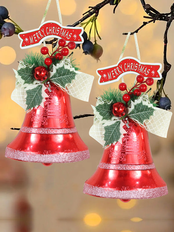 Double Red Christmas Bells Ornament