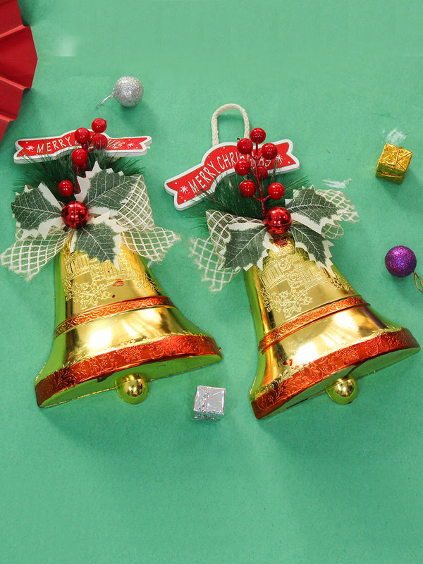 Double Yellow Christmas Bells Ornament